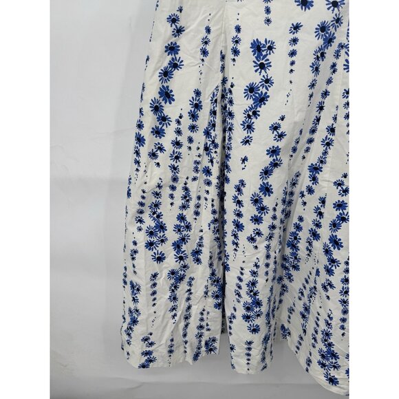 Boden Floral Midi Dress Women 10 White Fairy Preppy Prairie Milk Maid Whimsical - Picture 8 of 9